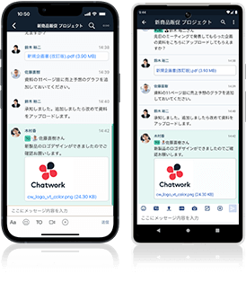 ChatworkのアプリSP画面